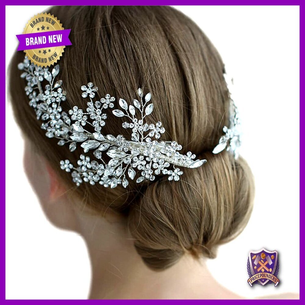 Rhinestone Bridal Hair Clips Elegant Wedding Headband Party Accessories Women